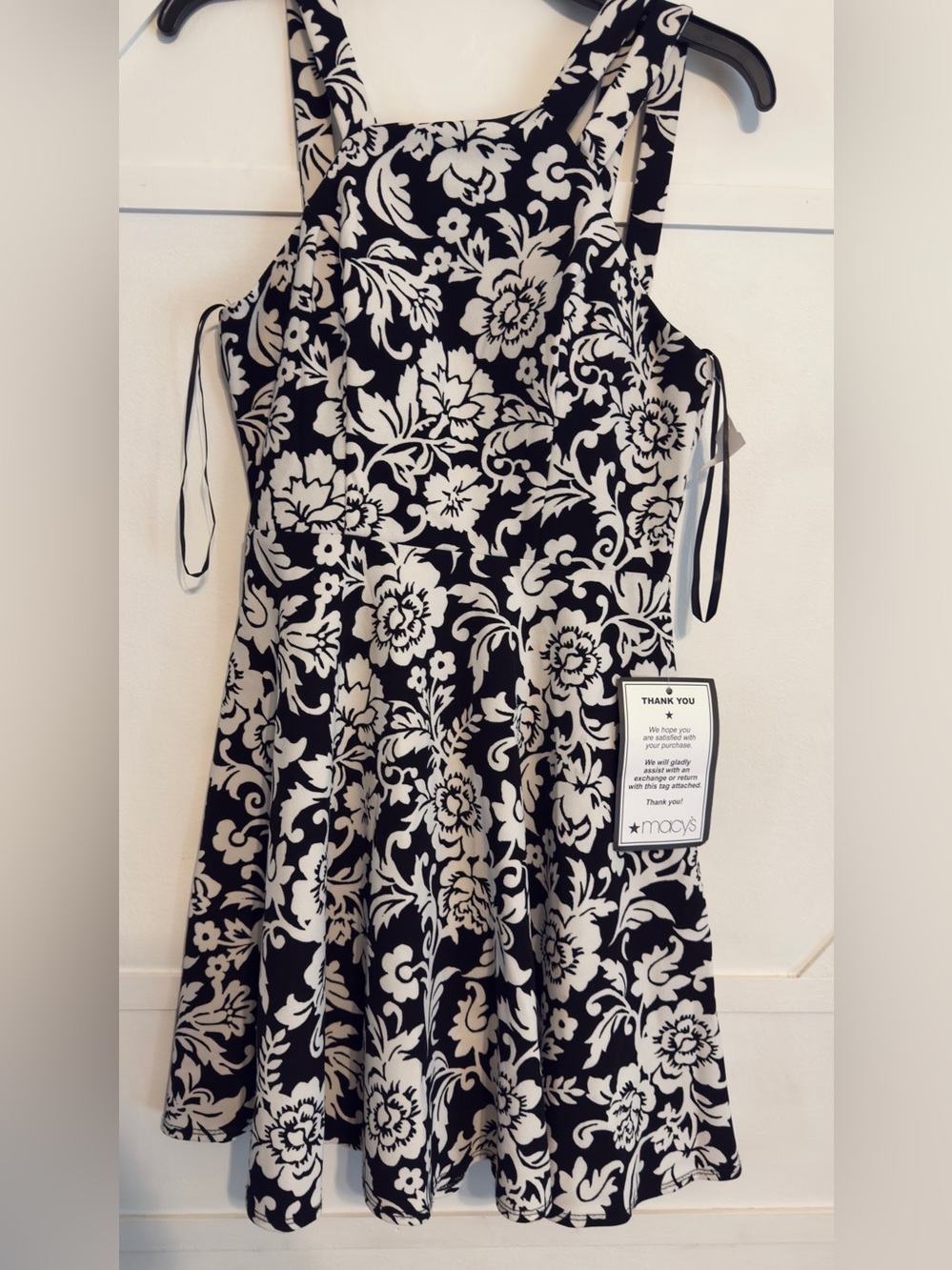 B Darlin Black and White Floral Mini Dress
